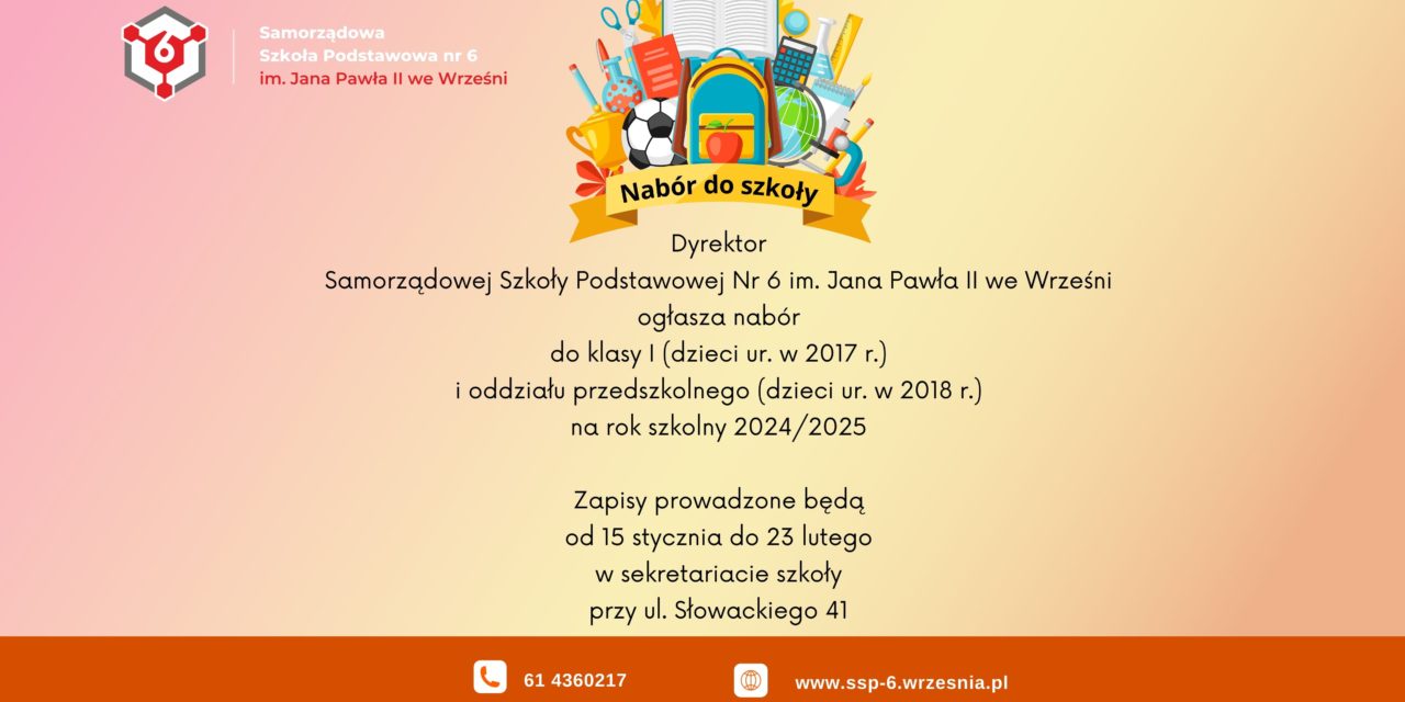 Zapisy i rekrutacja do oddziałów przedszkolnych i klas pierwszych na rok szkolny 2024/2025