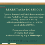 Rekrutacja – zapisy do szkoły na rok szkolny 2025/2026