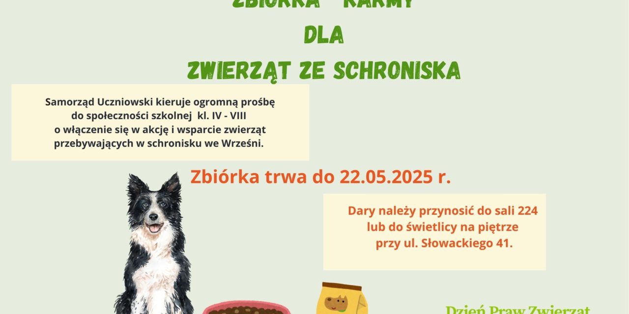 Zbiórka karmy dla zwierząt ze schroniska