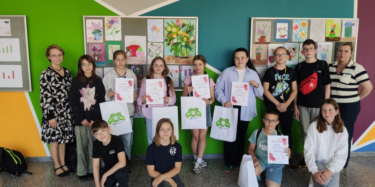 Wyniki szkolnego konkursu plastycznego „KWIATY DLA MAMY”