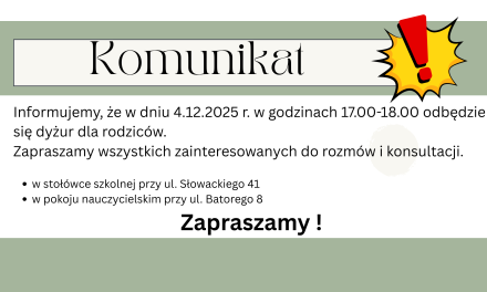Komunikat dla rodziców