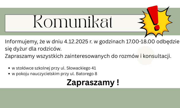 Komunikat dla rodziców