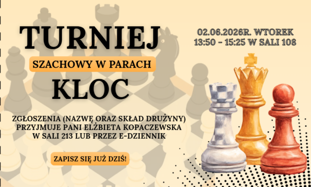 TURNIEJ SZACHOWY W PARACH „KLOC” 