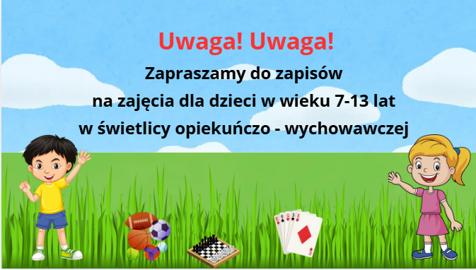 Zapisy na świetlice opiekuńczo-wychowawczą
