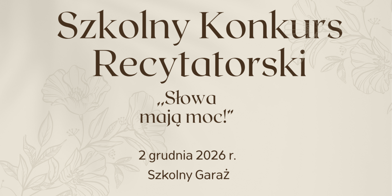 Szkolny Konkurs Recytatorski