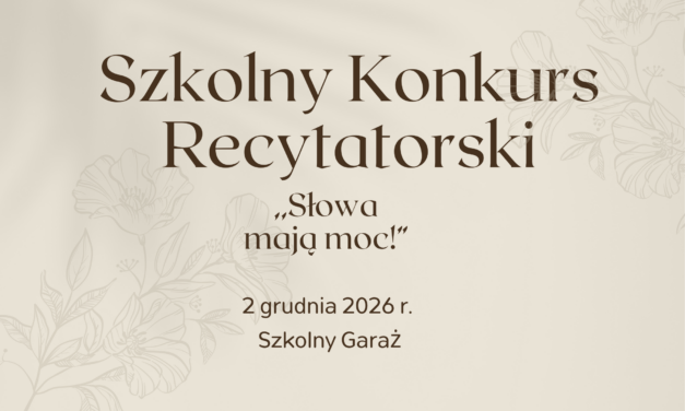 Szkolny Konkurs Recytatorski